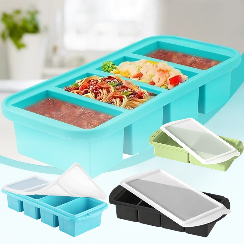 Kitchen Baking Organization - Büyük Silikon Buz Kalıbı, Kapaklı Gıda