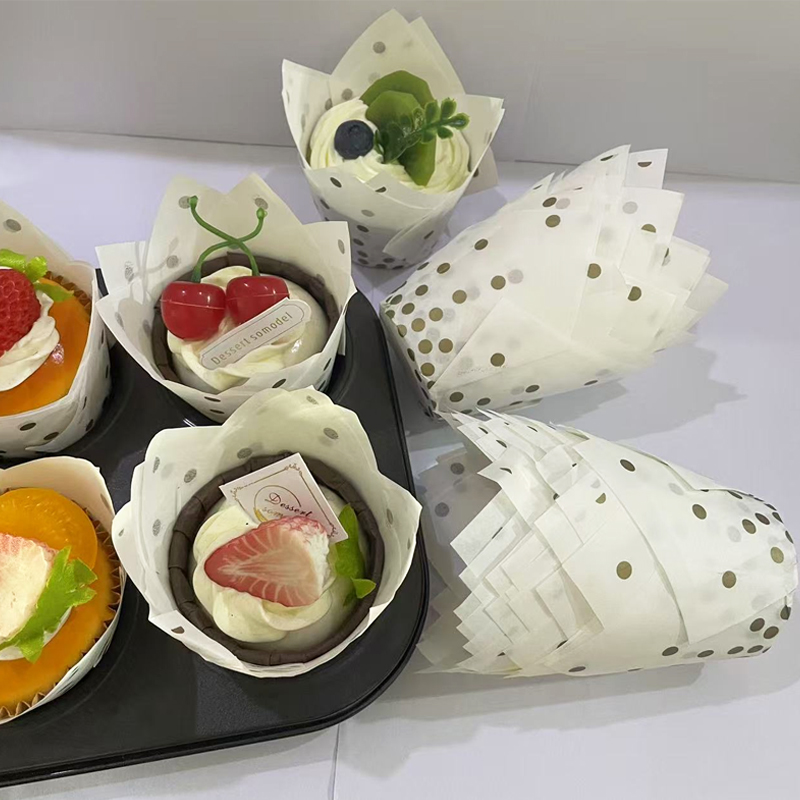 Kitchen Baking Paper - 50 Adet/100 Adet Altın Nokta Lale